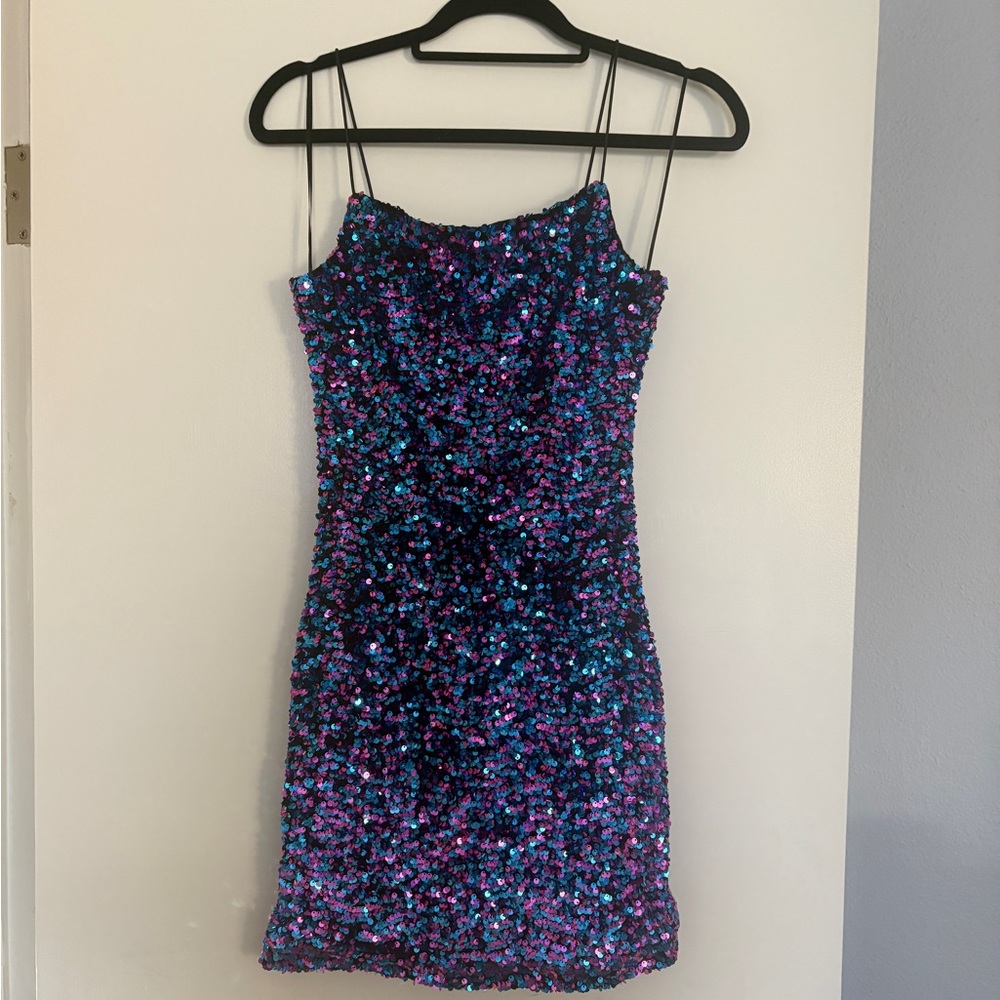 Sparkling Multicolor Sequin Mini Dress